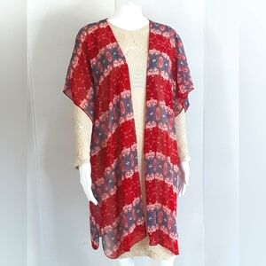 BAND Of GYPSIES Floral Lightweight Duster Kimono Sz M/L